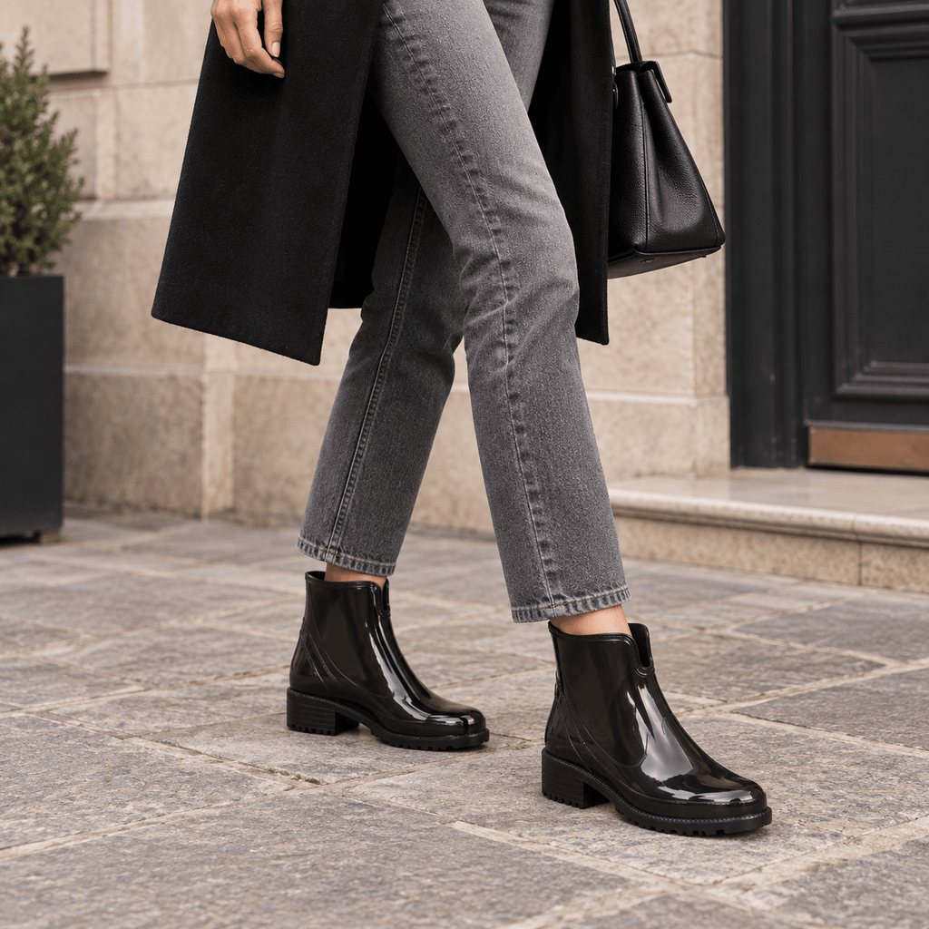montelore-souliers Bottines Femme Talon 5 Cm En PVC De Pluie