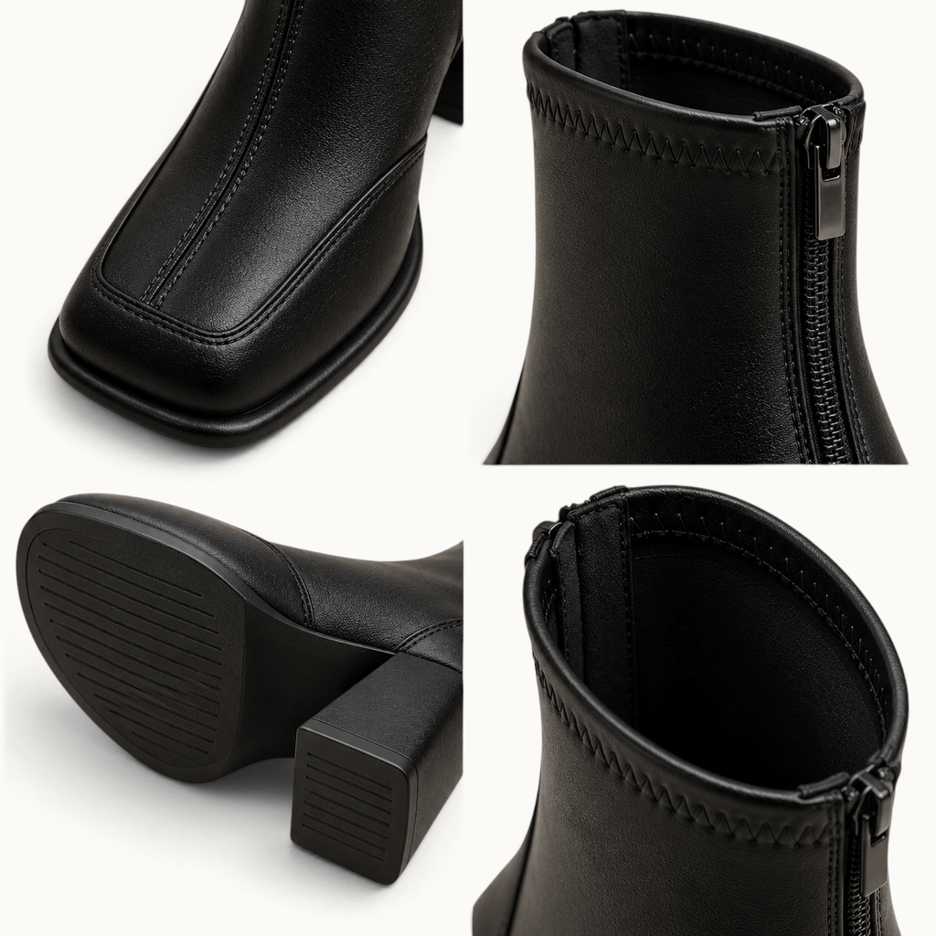 montelore-souliers Bottines Femme Talon 7 Cm Bout Carré Épais
