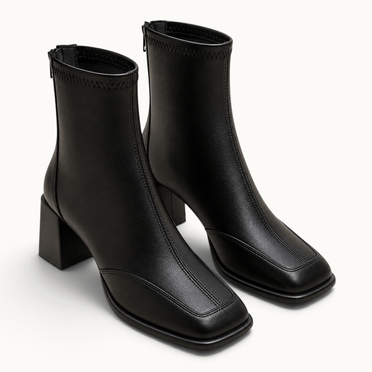 montelore-souliers Bottines Femme Talon 7 Cm Bout Carré Épais