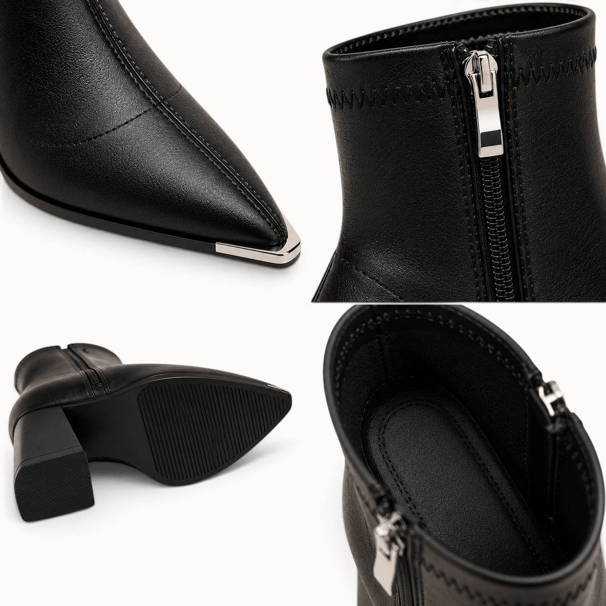 montelore-souliers Bottines Femmes Noires À Bout Pointu