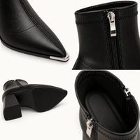 montelore-souliers Bottines Femmes Noires À Bout Pointu