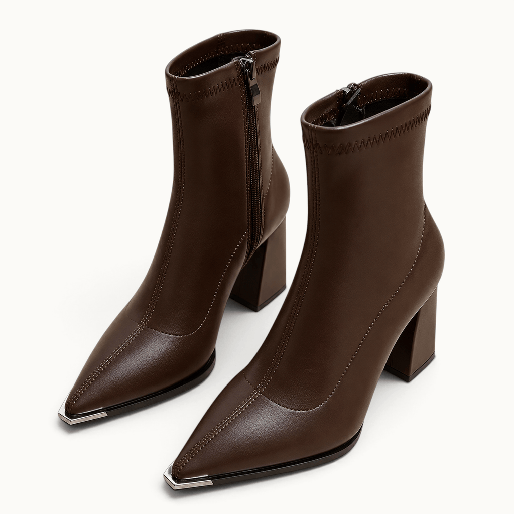 montelore-souliers Bottines Femmes Noires À Bout Pointu