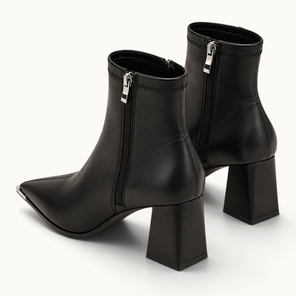 montelore-souliers Bottines Femmes Noires À Bout Pointu