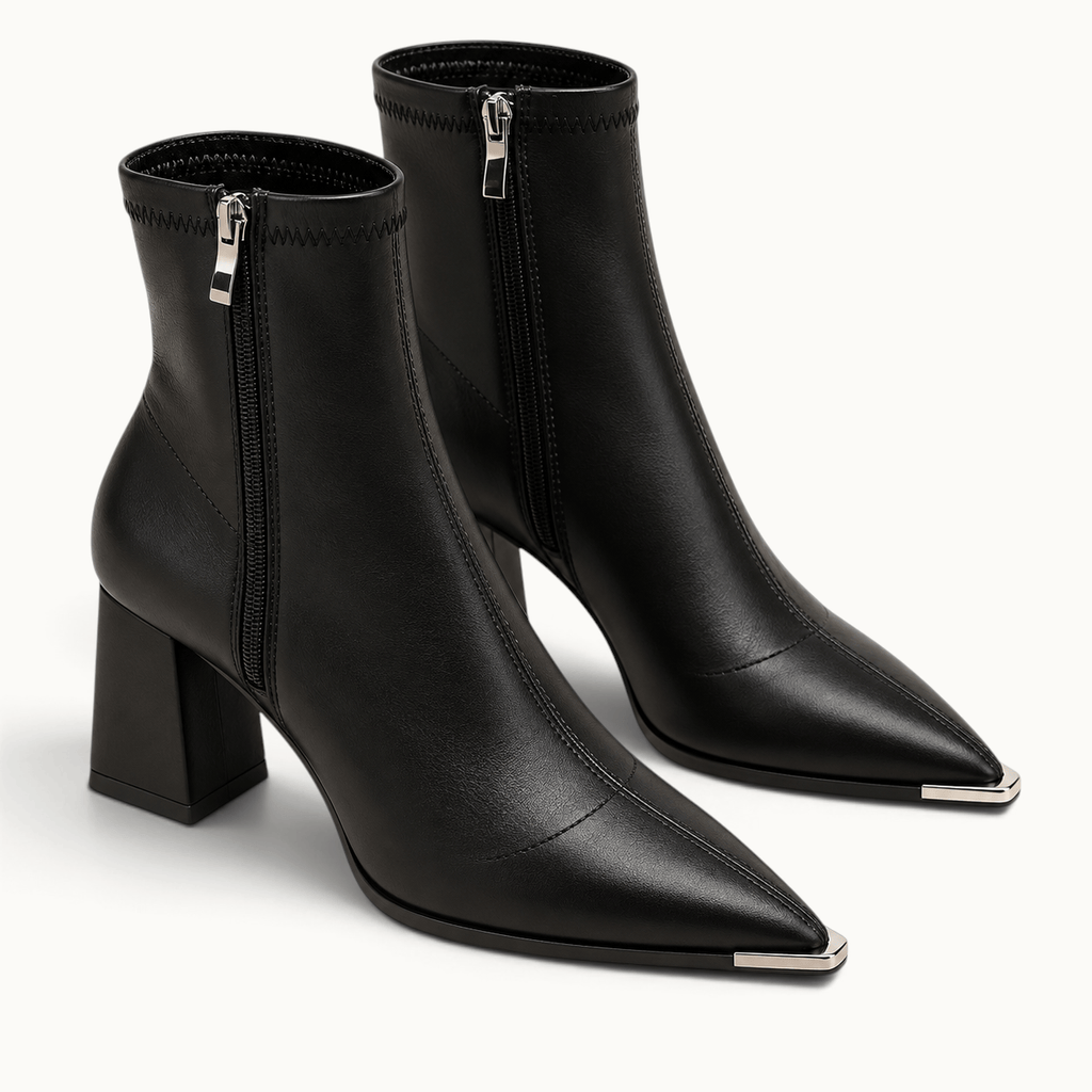 montelore-souliers Bottines Femmes Noires À Bout Pointu