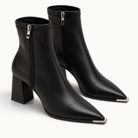 montelore-souliers Bottines Femmes Noires À Bout Pointu