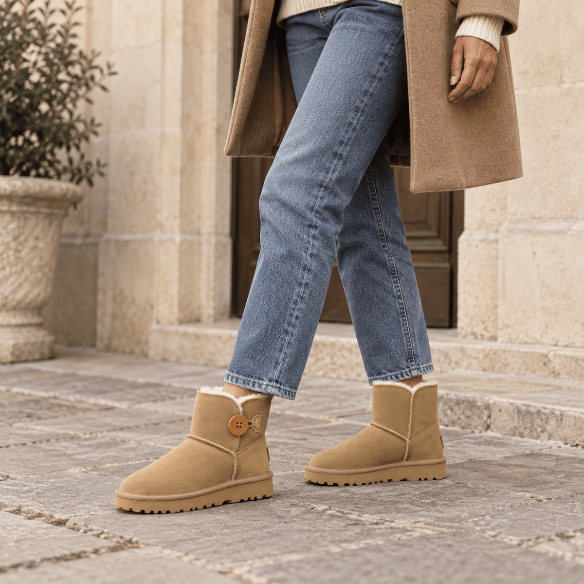 montelore-souliers Bottines Fourrées Femmes En Peau De Mouton