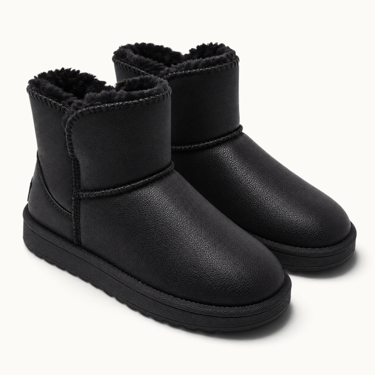 montelore-souliers Bottines Fourrure Synthétique Fourrées En Similicuir