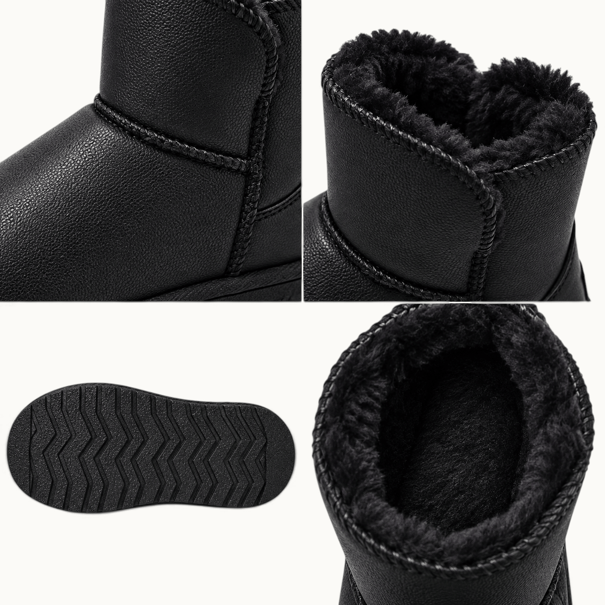 montelore-souliers Bottines Fourrure Synthétique Fourrées En Similicuir