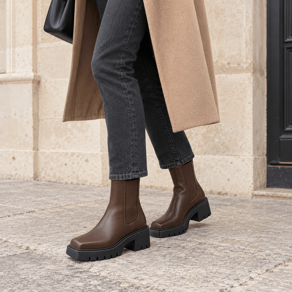 montelore-souliers Bottines Hautes Femme Chelsea Plateforme