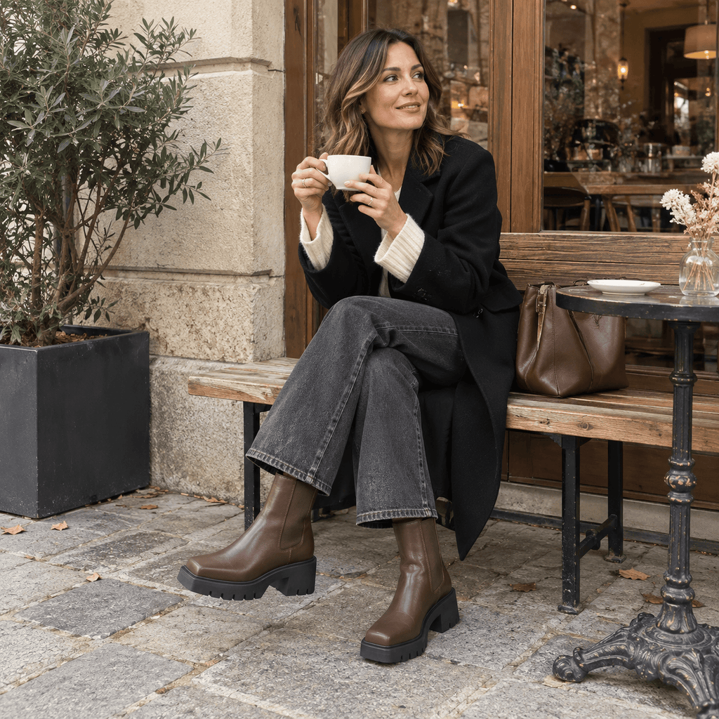 montelore-souliers Bottines Hautes Femme Chelsea Plateforme