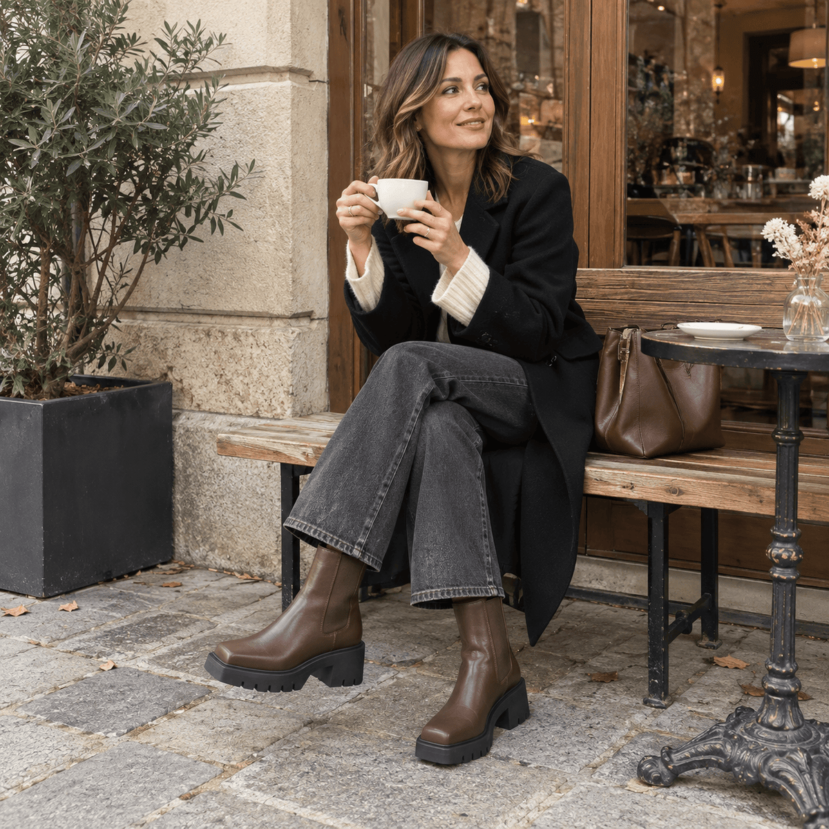 montelore-souliers Bottines Hautes Femme Chelsea Plateforme