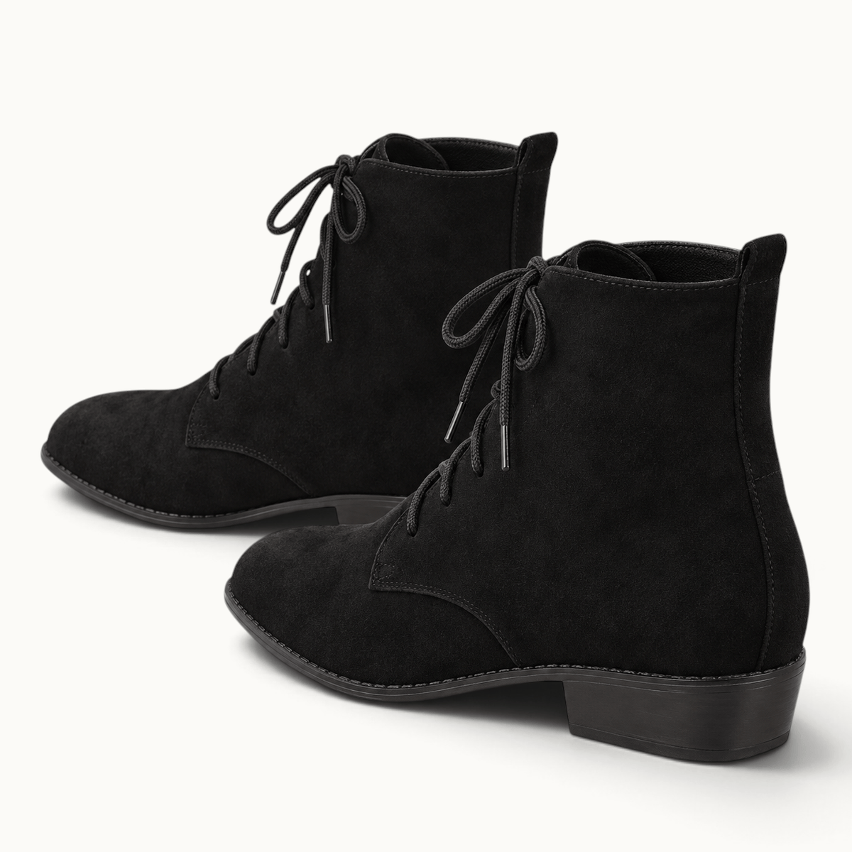 montelore-souliers Bottines Lacets Femme Noires En Suédine