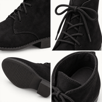 montelore-souliers Bottines Lacets Femme Noires En Suédine