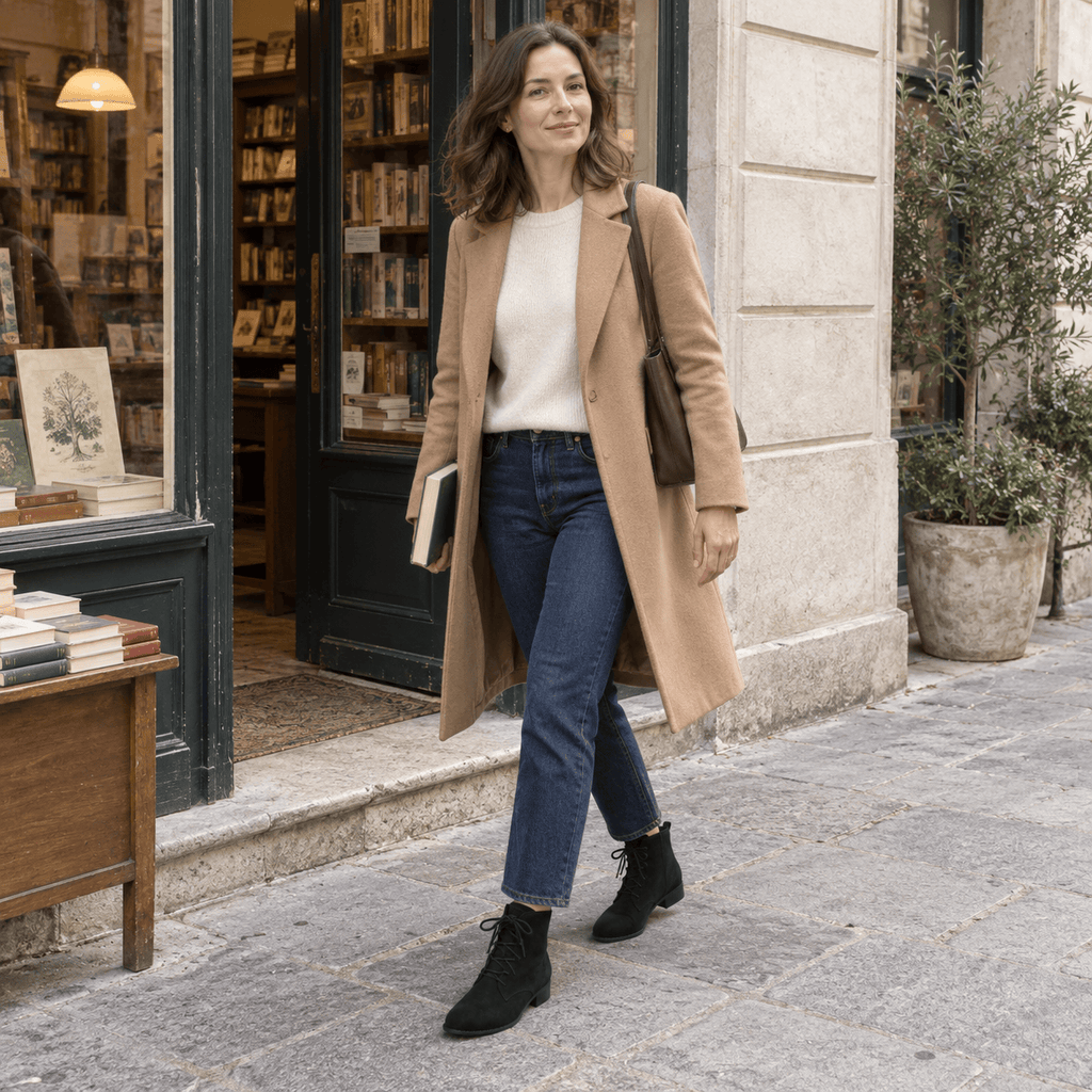 montelore-souliers Bottines Lacets Femme Noires En Suédine