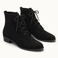 montelore-souliers Bottines Lacets Femme Noires En Suédine
