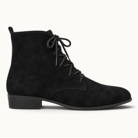montelore-souliers Bottines Lacets Femme Noires En Suédine