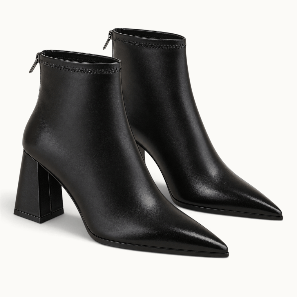 montelore-souliers Bottines Marron Bout Pointu Talon Carré