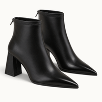montelore-souliers Bottines Marron Bout Pointu Talon Carré