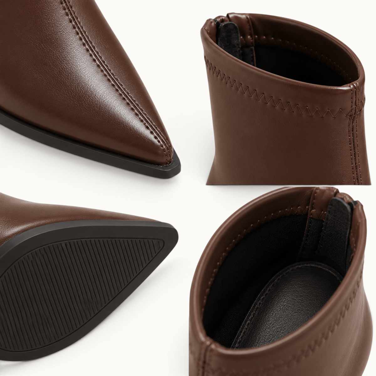 montelore-souliers Bottines Marron Bout Pointu Talon Carré