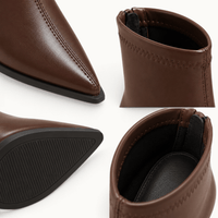 montelore-souliers Bottines Marron Bout Pointu Talon Carré