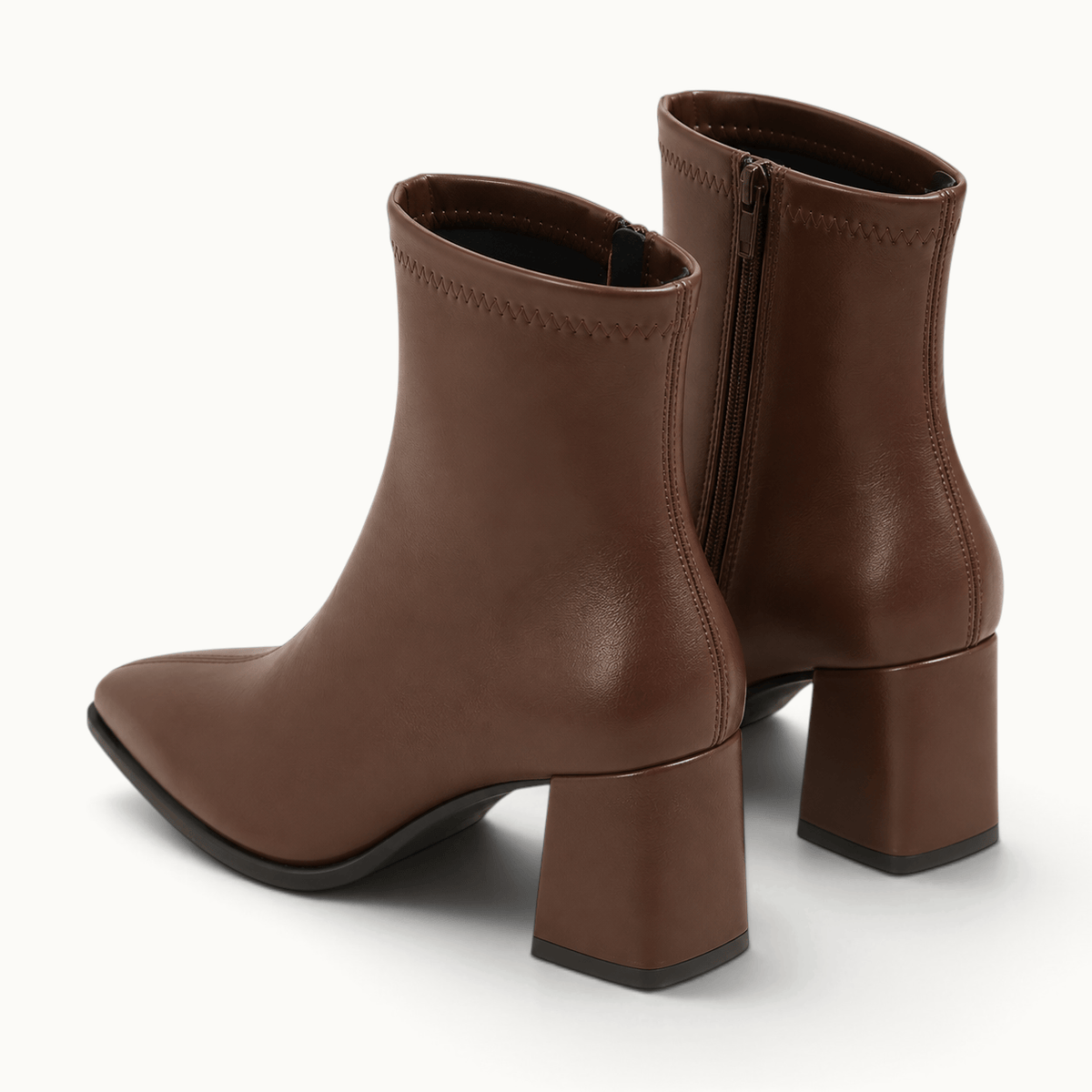 montelore-souliers Bottines Marron Bout Pointu Talon Carré