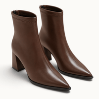 montelore-souliers Bottines Marron Bout Pointu Talon Carré