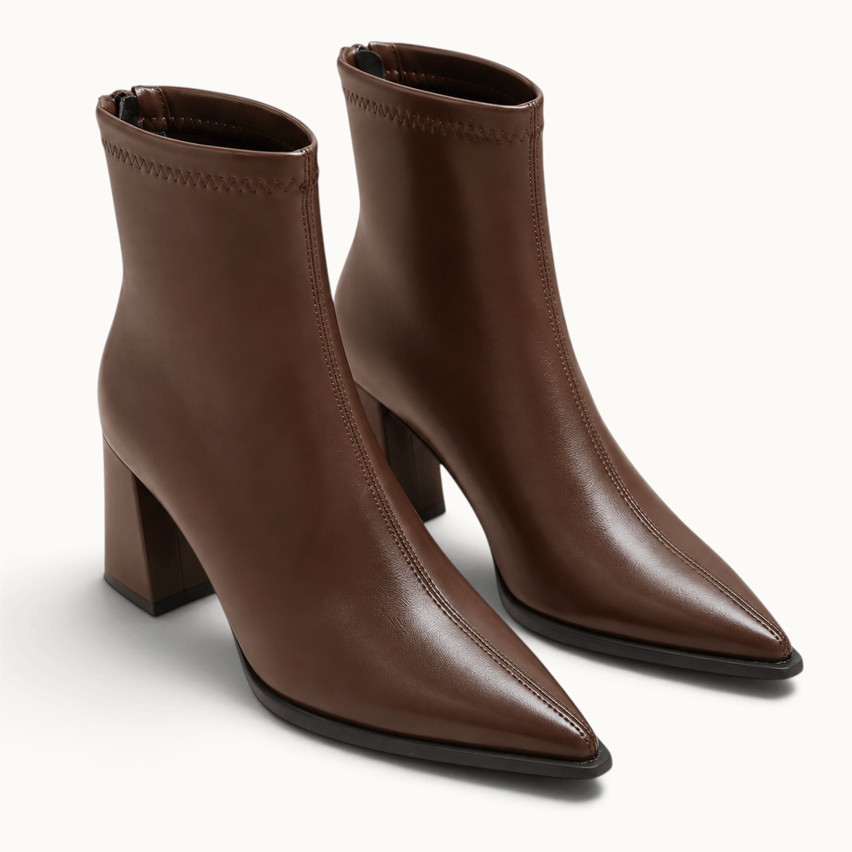 montelore-souliers Bottines Marron Bout Pointu Talon Carré