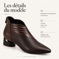 montelore-souliers Bottines Marron En Matière Synthétique À Bout Pointu