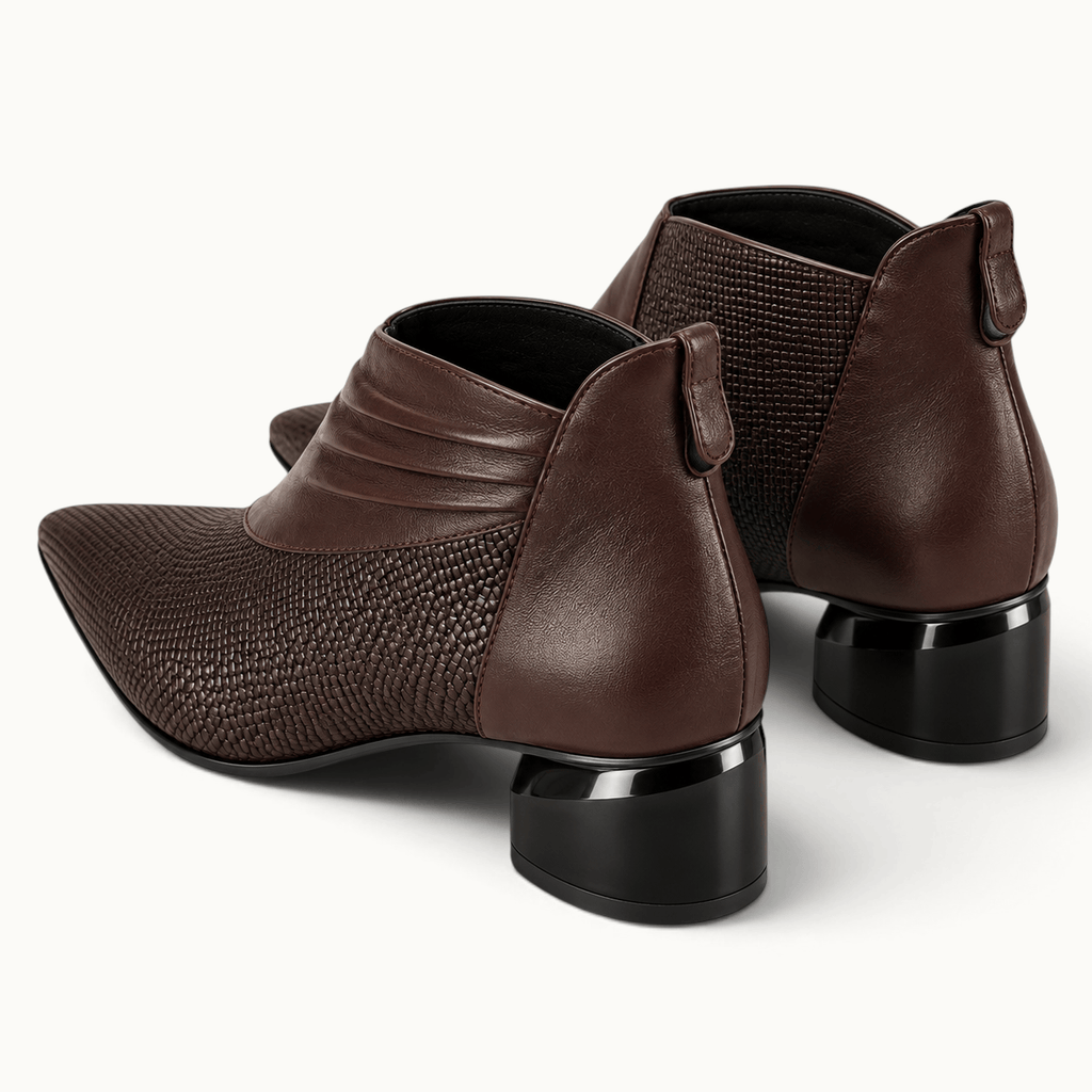 montelore-souliers Bottines Marron En Matière Synthétique À Bout Pointu