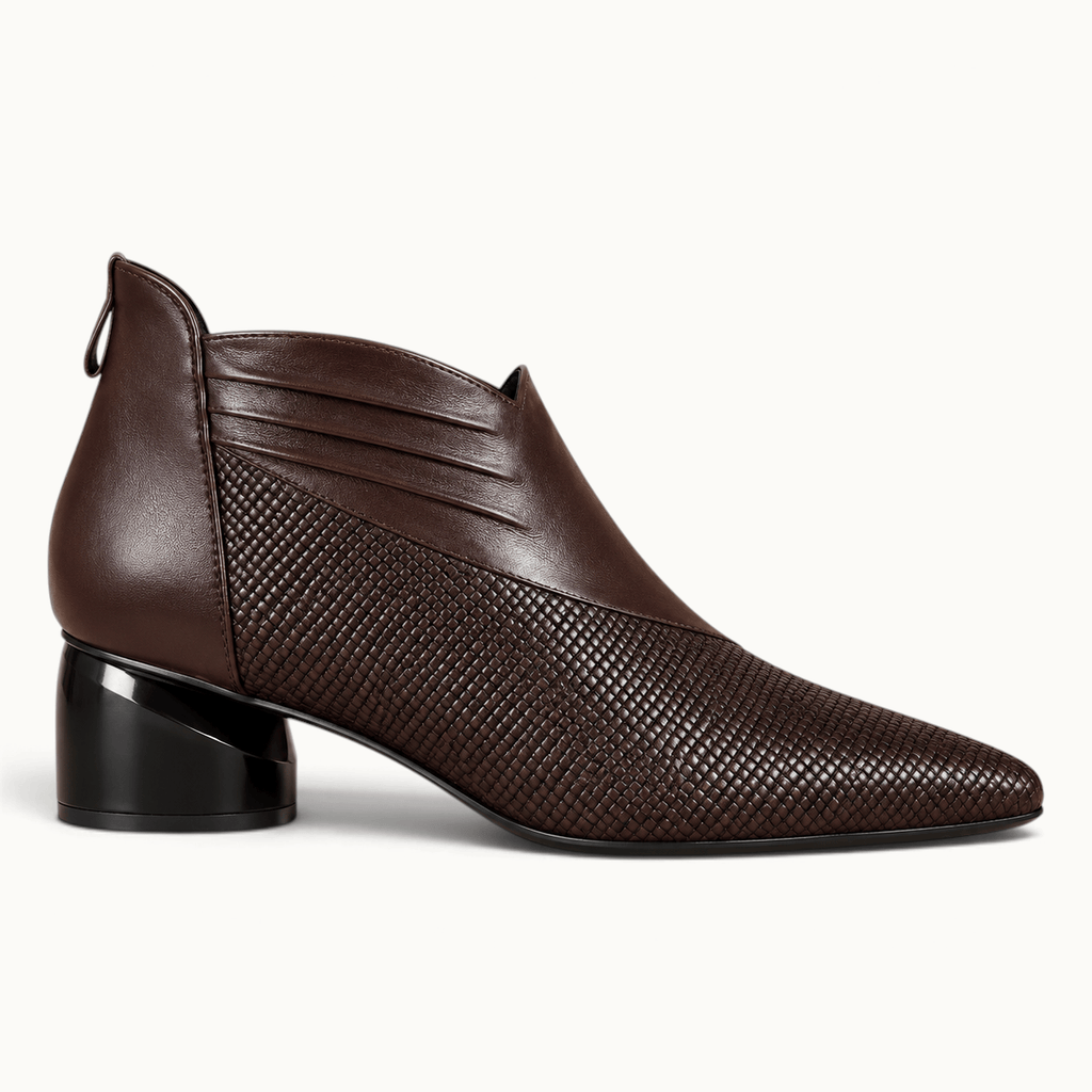 montelore-souliers Bottines Marron En Matière Synthétique À Bout Pointu