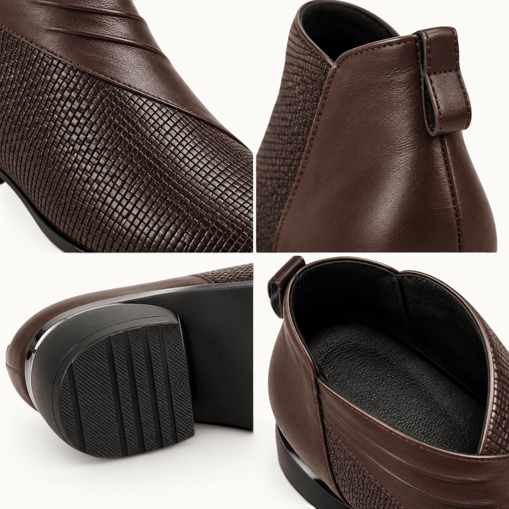montelore-souliers Bottines Marron En Matière Synthétique À Bout Pointu
