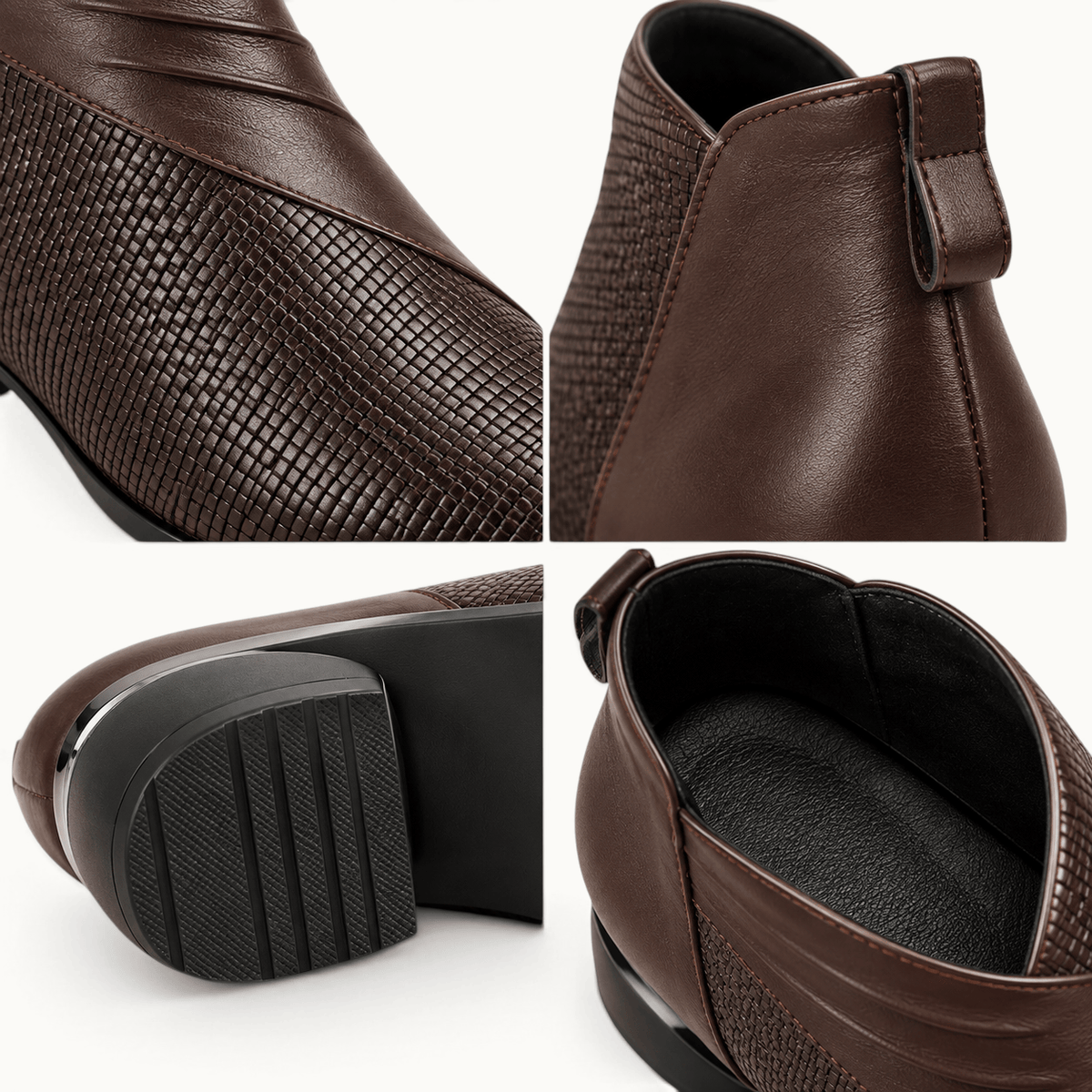 montelore-souliers Bottines Marron En Matière Synthétique À Bout Pointu