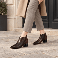 montelore-souliers Bottines Marron En Matière Synthétique À Bout Pointu