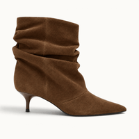 montelore-souliers Bottines Marron Femme Talon Plissées À Bout Pointu