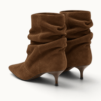 montelore-souliers Bottines Marron Femme Talon Plissées À Bout Pointu