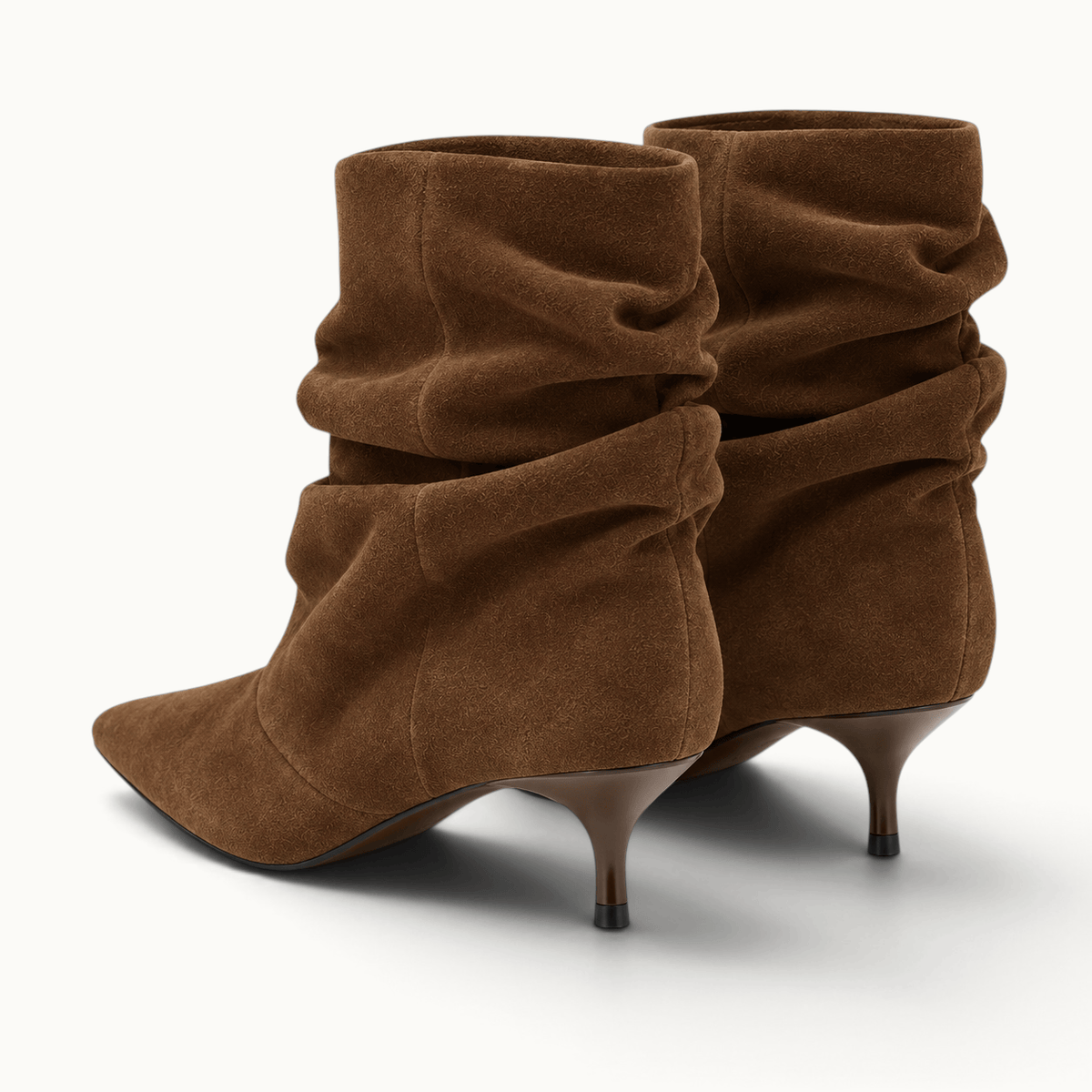 montelore-souliers Bottines Marron Femme Talon Plissées À Bout Pointu