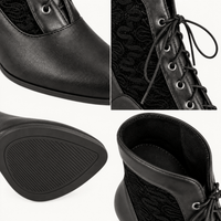 montelore-souliers Bottines Noir À Lacets Bout Pointu