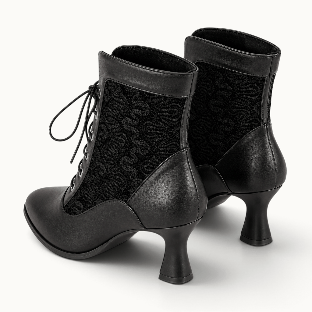 montelore-souliers Bottines Noir À Lacets Bout Pointu
