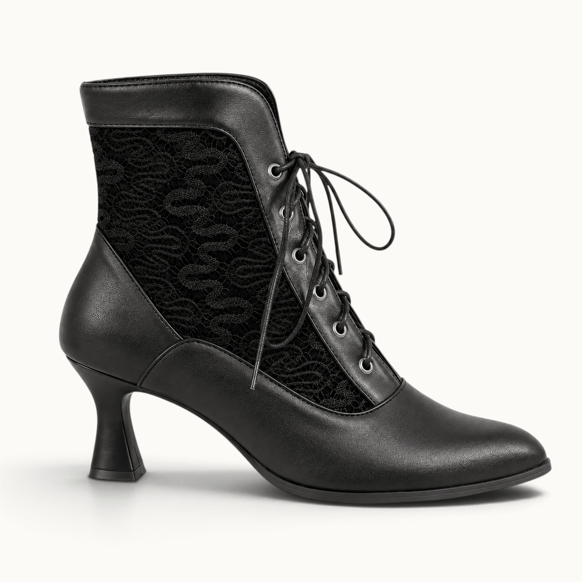 montelore-souliers Bottines Noir À Lacets Bout Pointu