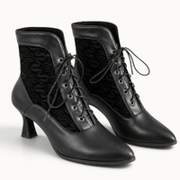 montelore-souliers Bottines Noir À Lacets Bout Pointu