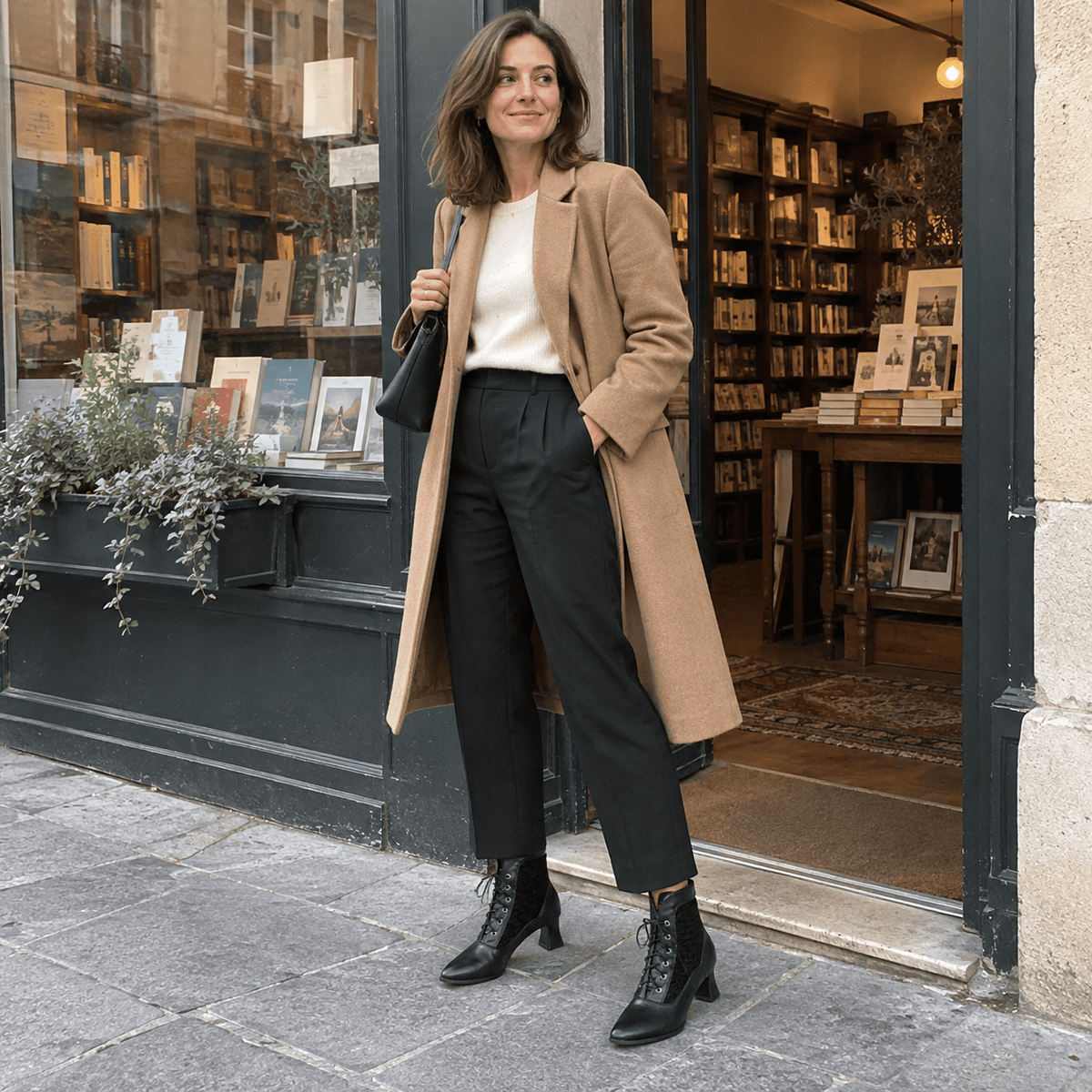 montelore-souliers Bottines Noir À Lacets Bout Pointu