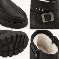 montelore-souliers Bottines Noire Fourrées En Similicuir