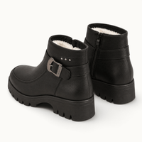 montelore-souliers Bottines Noire Fourrées En Similicuir