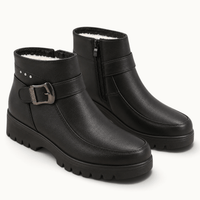 montelore-souliers Bottines Noire Fourrées En Similicuir