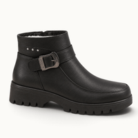 montelore-souliers Bottines Noire Fourrées En Similicuir