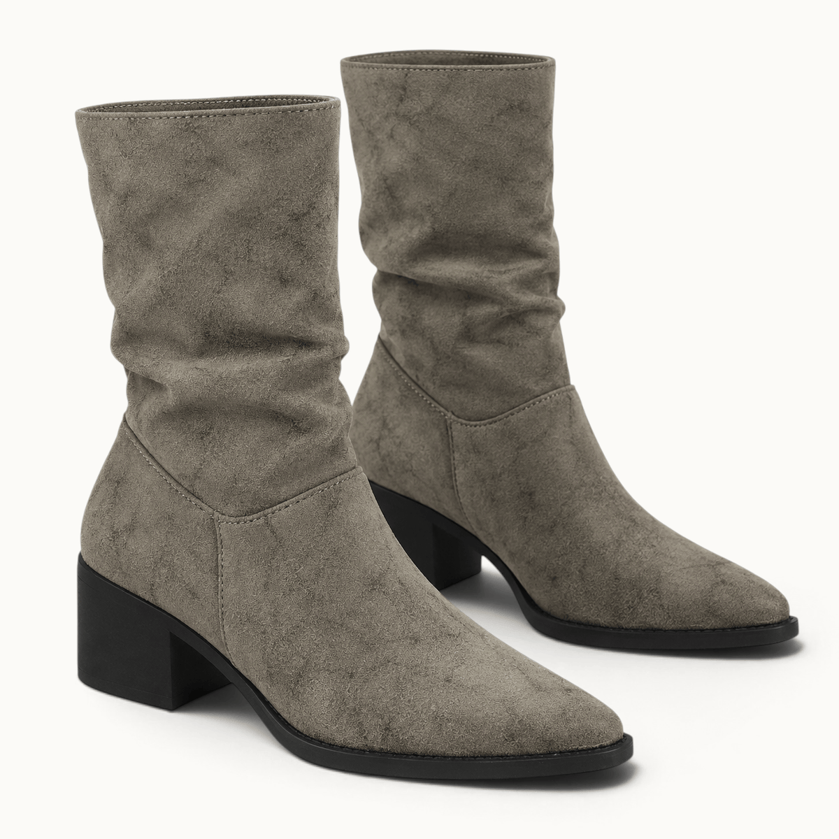 montelore-souliers Bottines Noires À Talons Plissé Bout Pointu