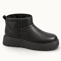 montelore-souliers Bottines Noires Femme Plates Doublées Polaire Semelle