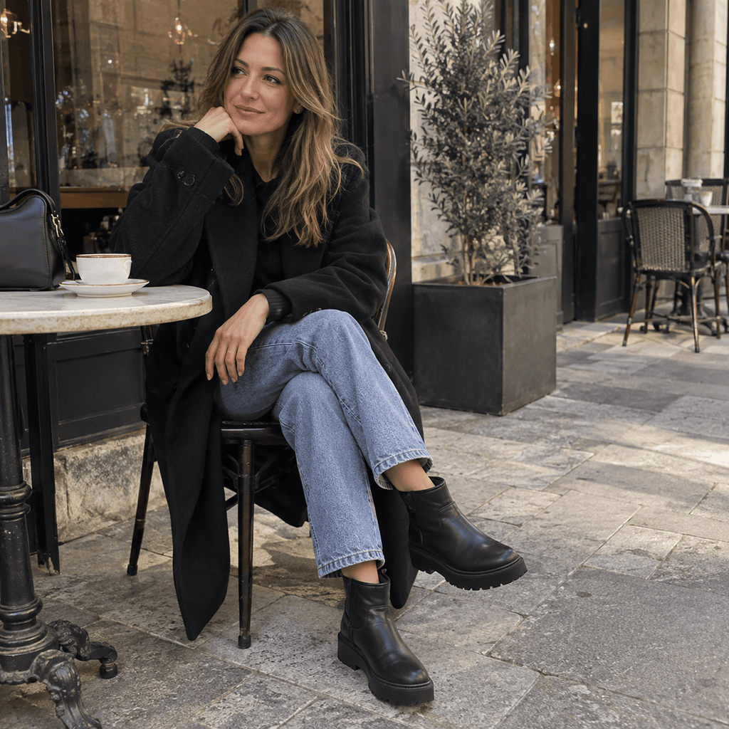 montelore-souliers Bottines Noires Femme Plates Doublées Polaire Semelle