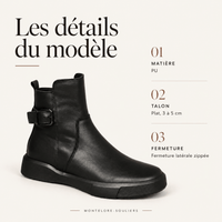 montelore-souliers Bottines Noires Plates