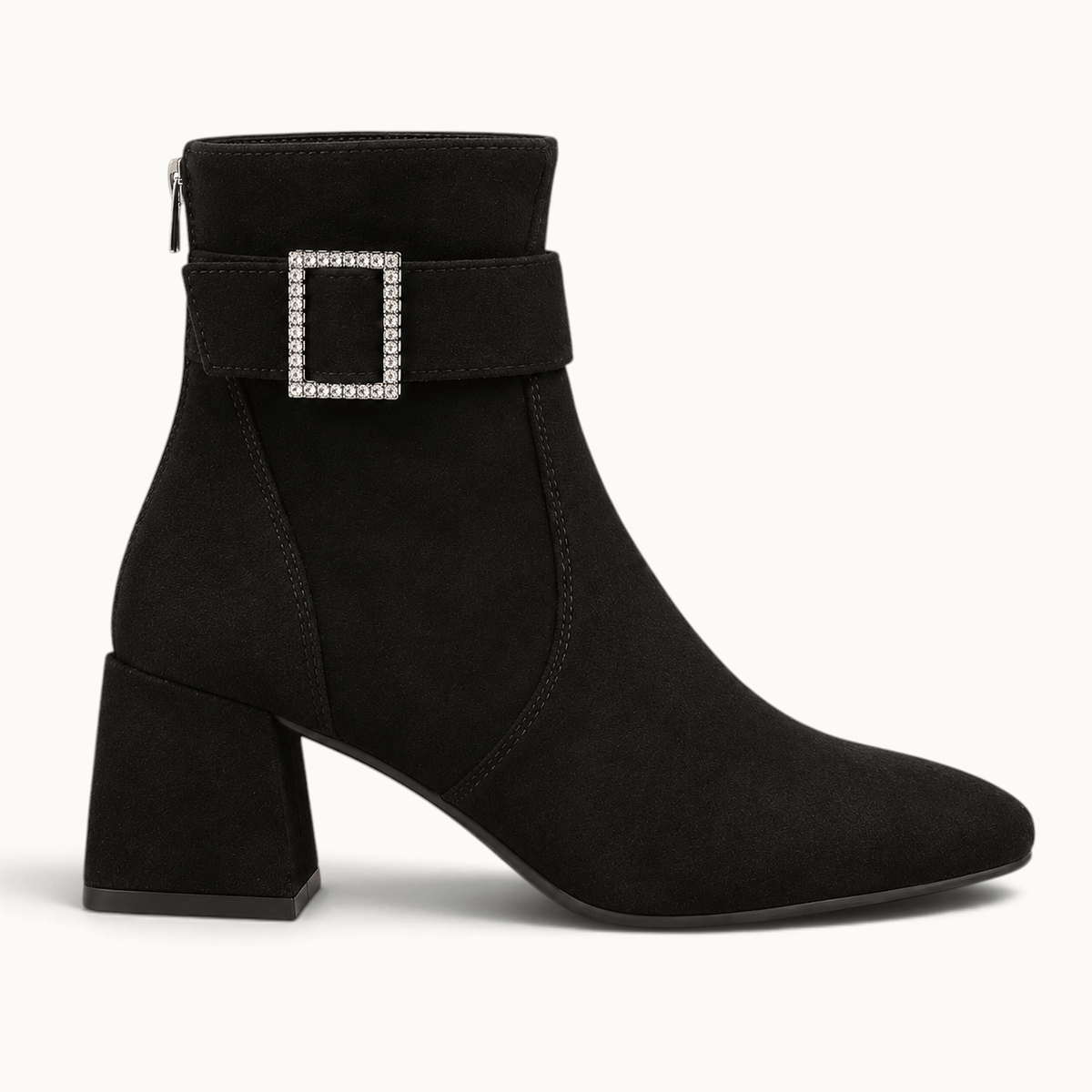 montelore-souliers Bottines Petit Talon En Suédine Bloc